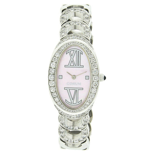 Corum Ovale White Gold Pink Dial Watch
