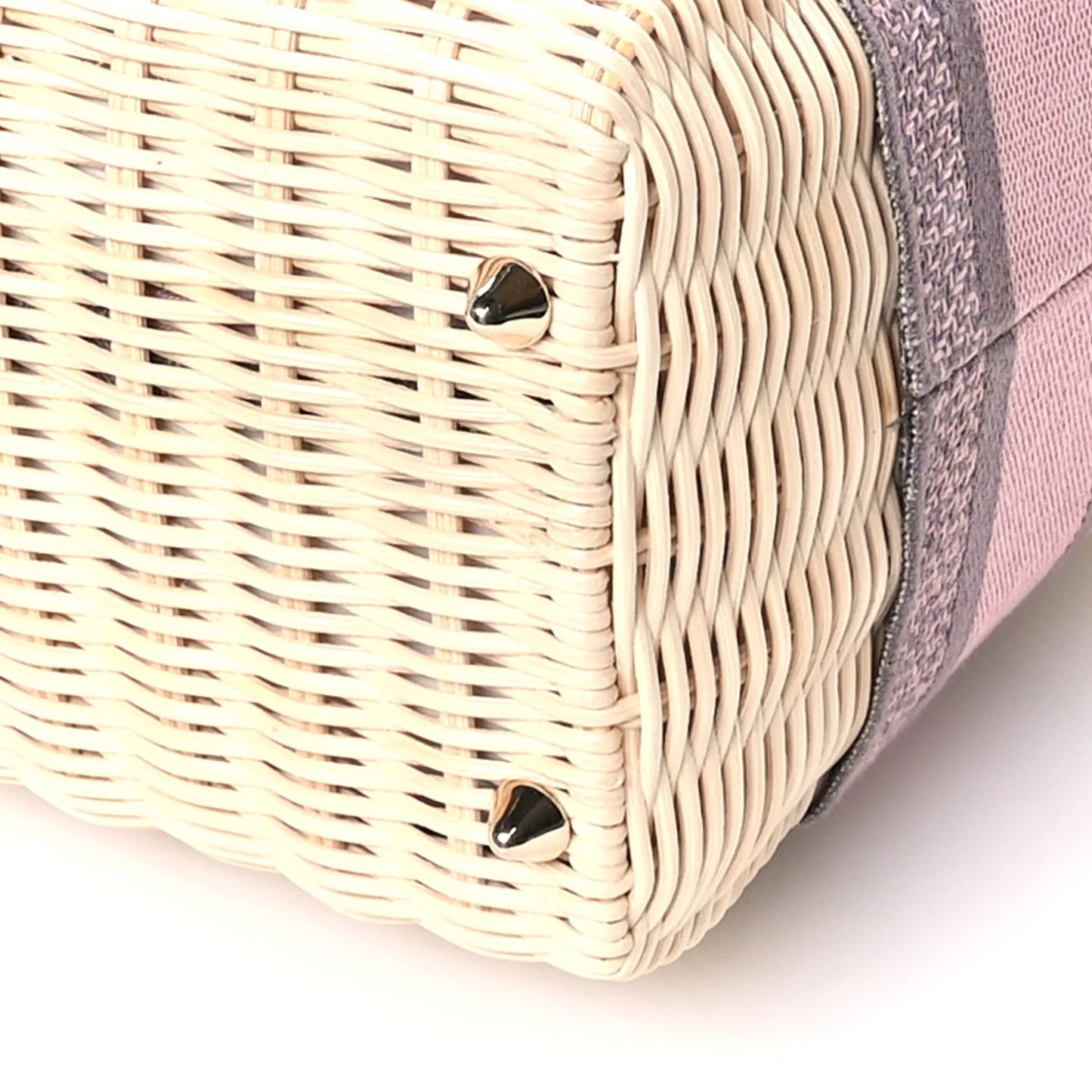 Wicker Oblique Medium Lady Dior Bag Pink Grey