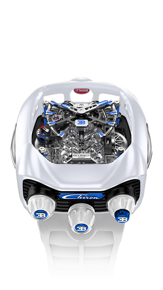 Bugatti Chiron Tourbillon TITANIUM & WHITE CERAMIC COATING | Jacob & Co.