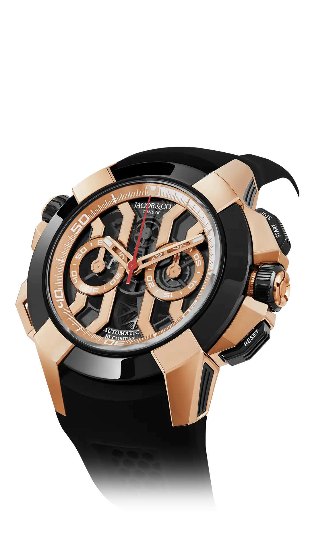 Epic X Chrono 47MM |  Rose Gold (Black Ceramic Bezel) Jacob & Co.