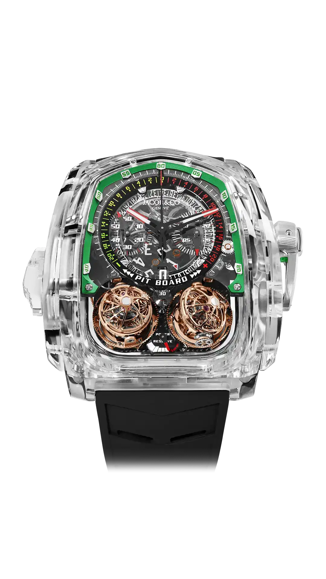 Twin Turbo Furious Sapphire Crystal |  Green Jacob & Co.