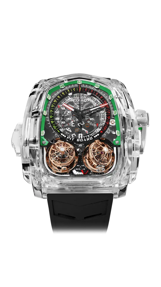 Twin Turbo Furious Sapphire Crystal |  Green Jacob & Co.