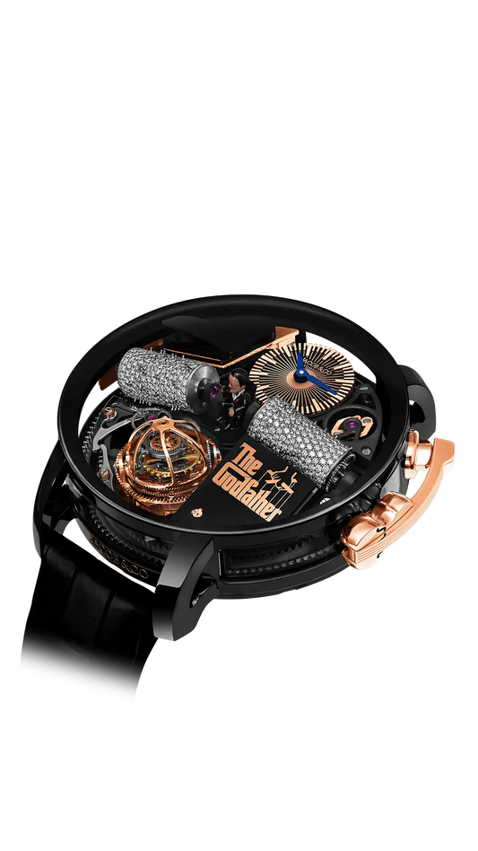Opera Godfather Black DLC Grade 5 Titanium Diamond Barrels Watch | Jacob & Co.