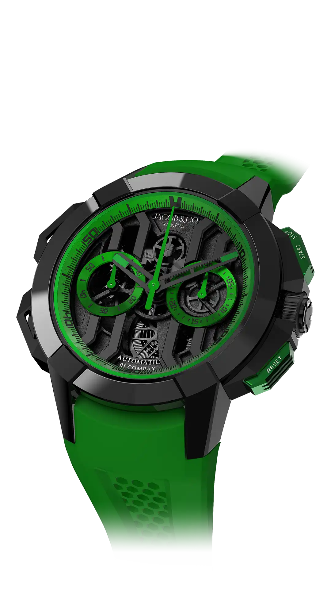 Epic X Chrono 44MM |  Black Titanium (Green) Jacob & Co.