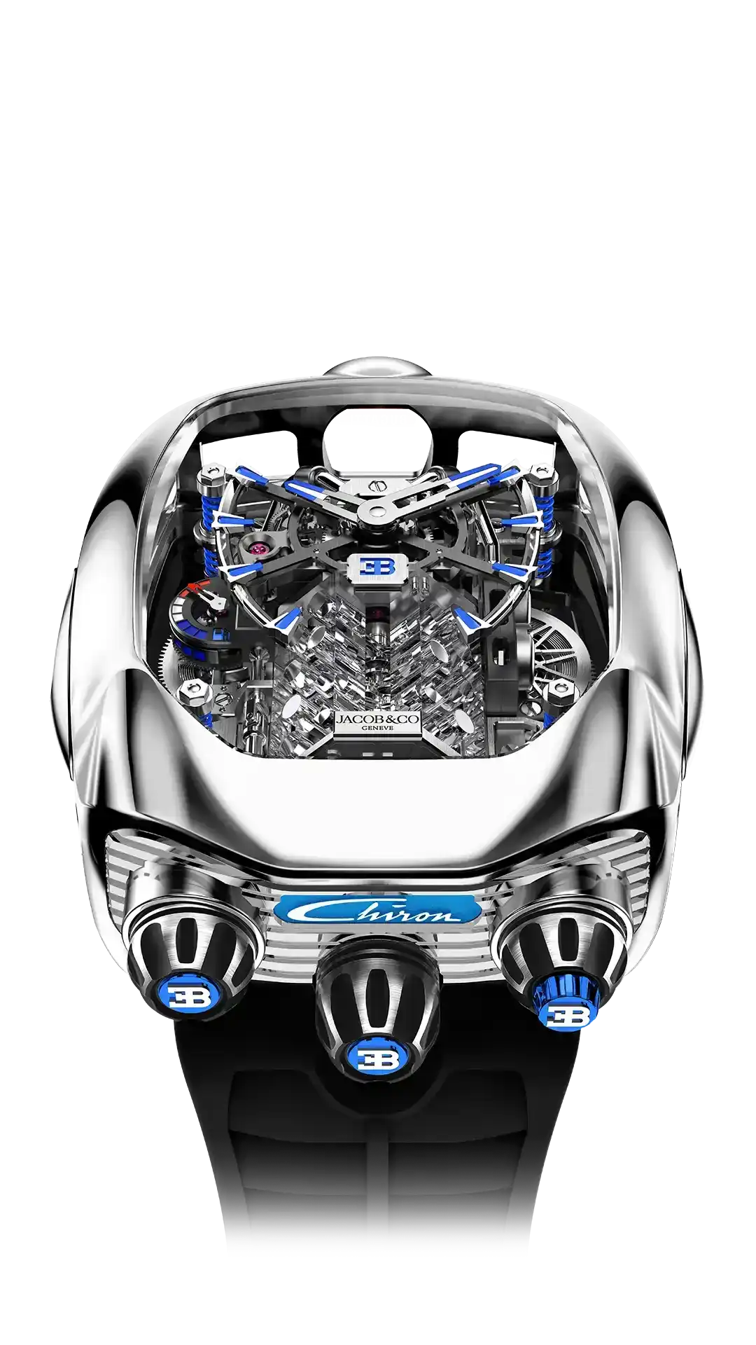 Bugatti Chiron Tourbillon POLISHED TITANIUM | Jacob & Co.