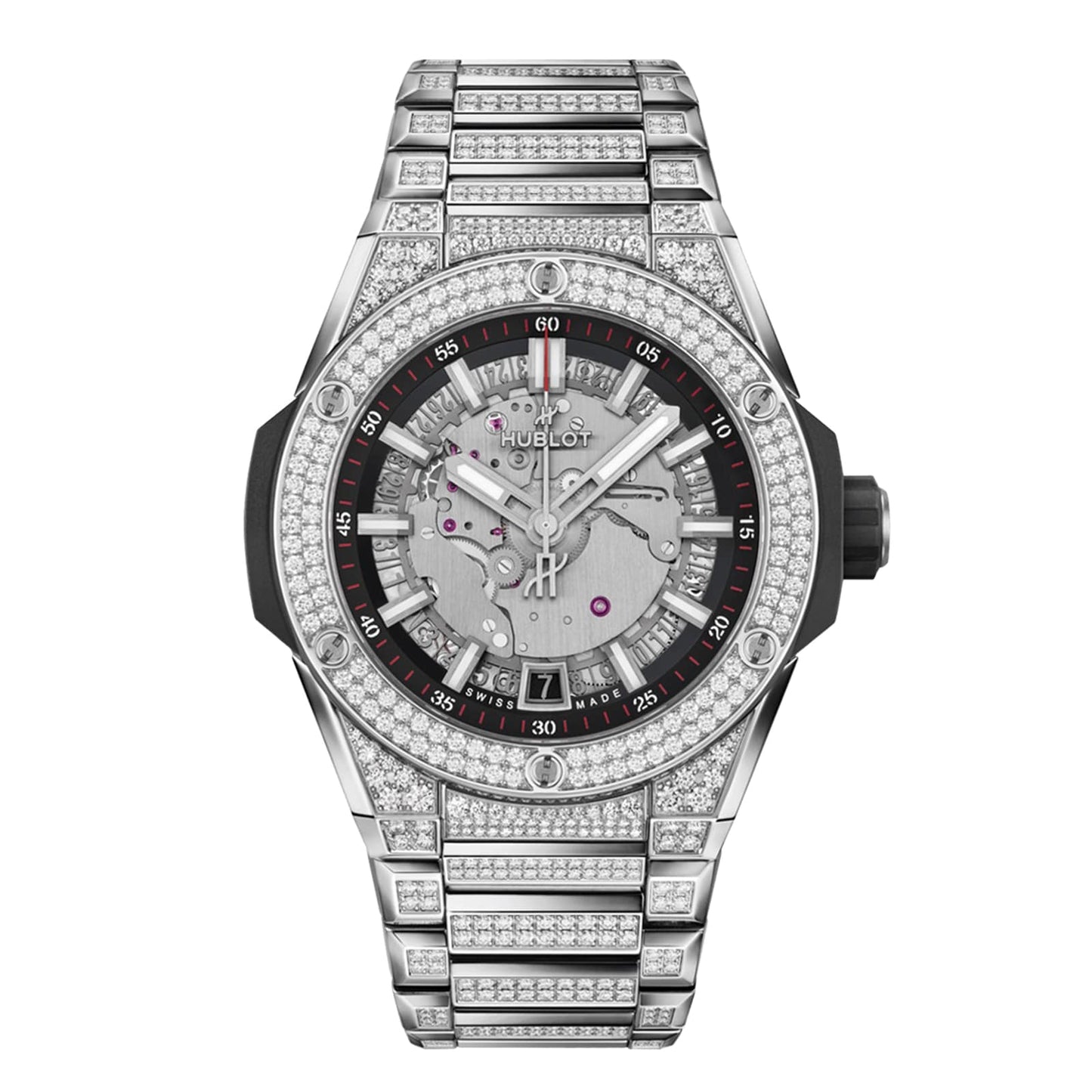 Big Bang Integrated Time Only Titanium Pavé