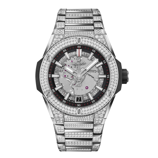 Big Bang Integrated Time Only Titanium Pavé