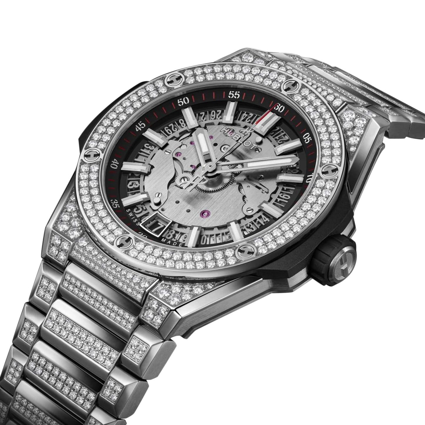 Big Bang Integrated Time Only Titanium Pavé