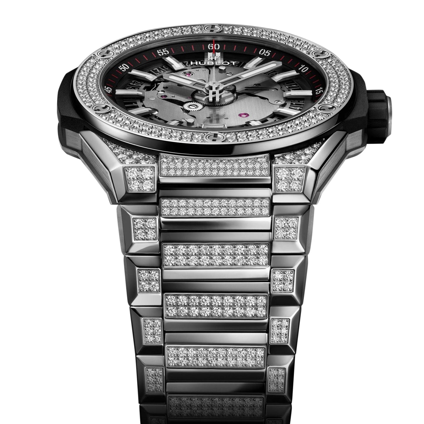 Big Bang Integrated Time Only Titanium Pavé