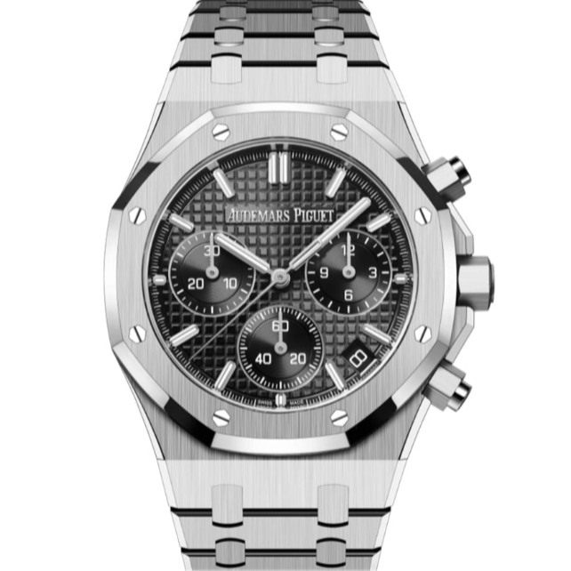Audemars Piguet Royal Oak 41mm Black Dial Stainless Steel Bracelet 50th Anniversary 26240ST.OO.1320ST.02