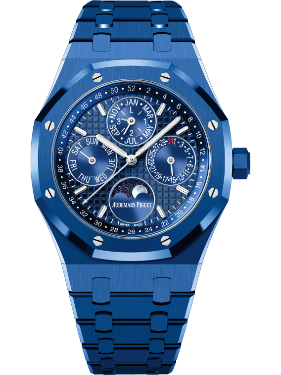 AUDEMARS PIGUET BLUE CERAMIC ROYAL OAK PERPETUAL CALENDAR | 26579CS.OO.1225CS.01