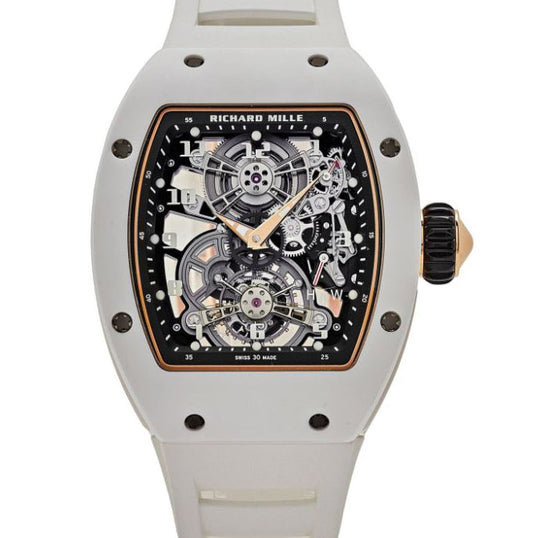 Richard Mille RM17-01 White Ceramic Tourbillon 48.15 mm x 40.10 mm Transparent Dial Ceramic Rubber Strap
