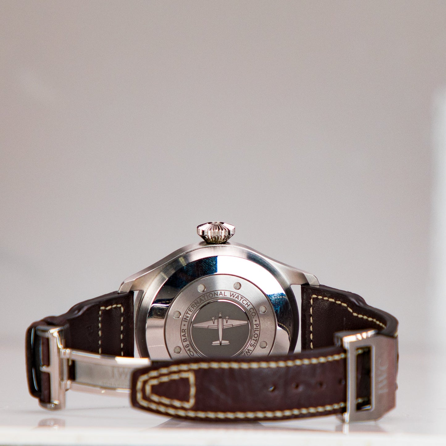 IWC Schaffhausen Big Pilot’s Watch Heritage 46.2  mm Black Dial Titanium Brown    Strap IW501004