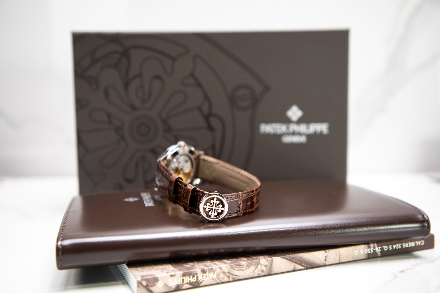 Patek Philippe Grand Complications 40 mm Salmon Dial White Gold Leather Strap 5320G-011