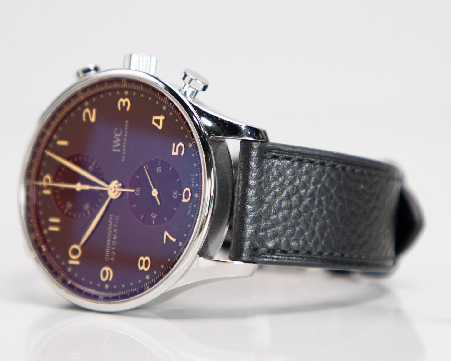 IWC Schaffhausen Portugieser Chronograph Year of the Dragon 41 mm Red Dial Stainless Steel Black   Strap IW371629