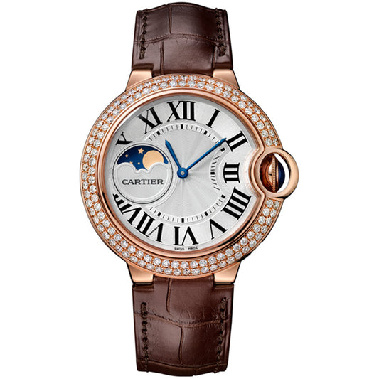 Cartier Ballon Bleu De Cartier 37mm WJBB0027 Silver Moon Phases Dial