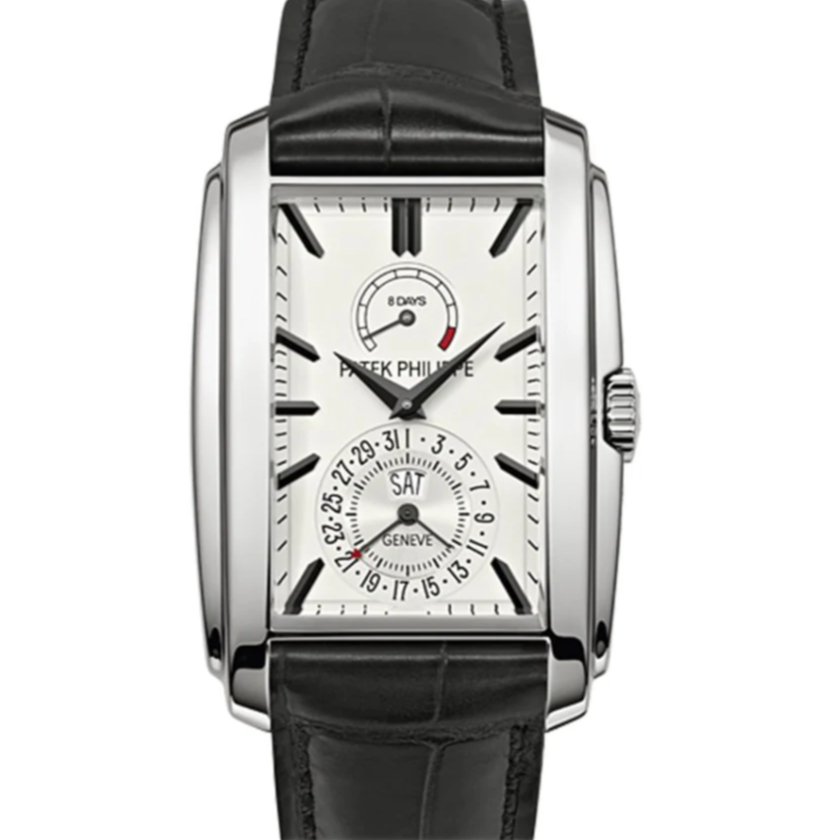 Patek Philippe 5200G-010 Gondolo 46.9mm x 32.4mm Silver White Dial White Gold