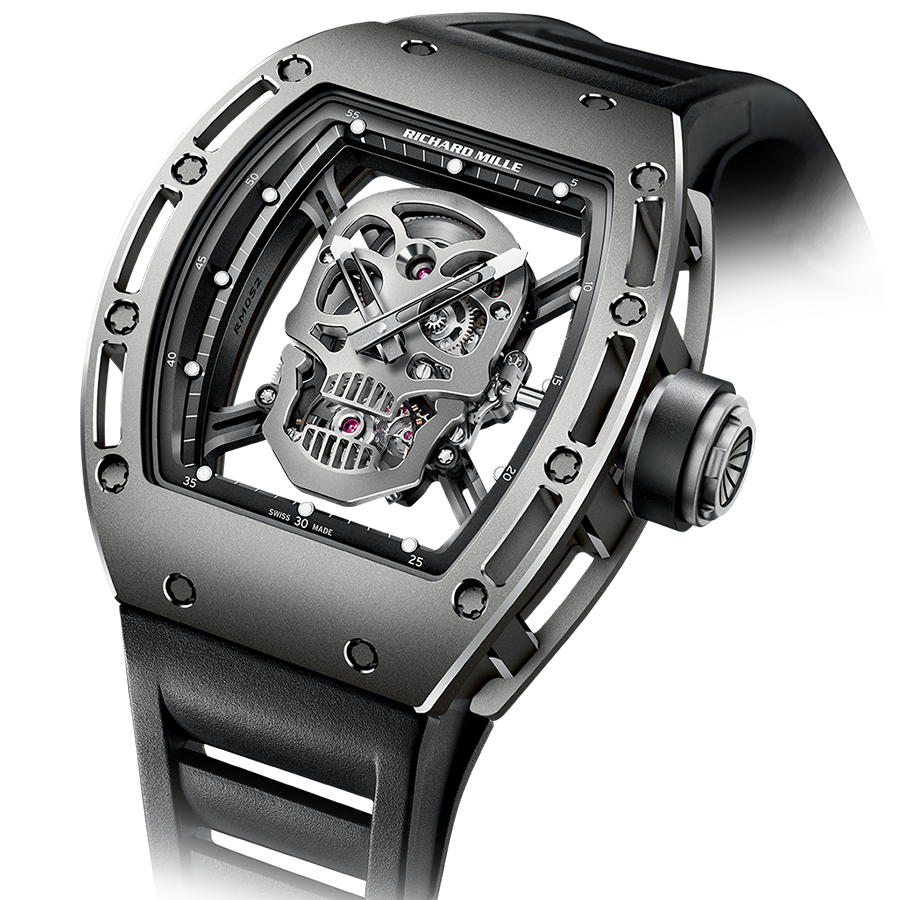 Richard Mille Limited Edition RM52 Skull Titanium Tourbillon 50mm Openworked Dial