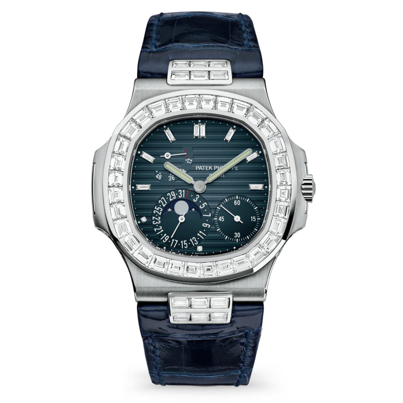 Patek Philippe Nautilus 40mm Black Blue Dial White Gold 5724G-001