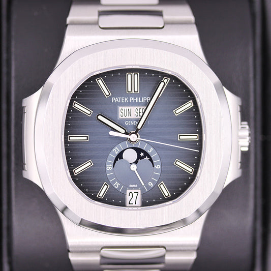 Patek Philippe Nautilus Annual Calendar Moon Phase 40mm 5726-1A-014 Blue Dial Pre-Owned