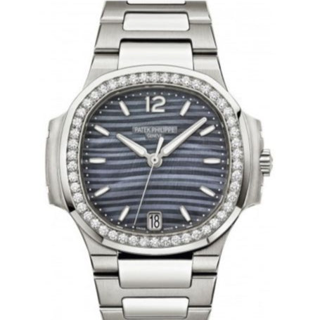 Patek Philippe 7018/1A-010 Nautilus Blue Tinted Mother Of Pearl Dial 33.6mm Stainless Steel
