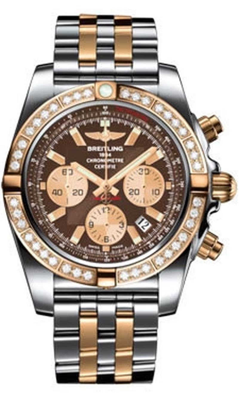 '- Chronomat 44 Steel and Rose Gold 40 Diamond Bezel - Two-Tone Pilot Bracelet