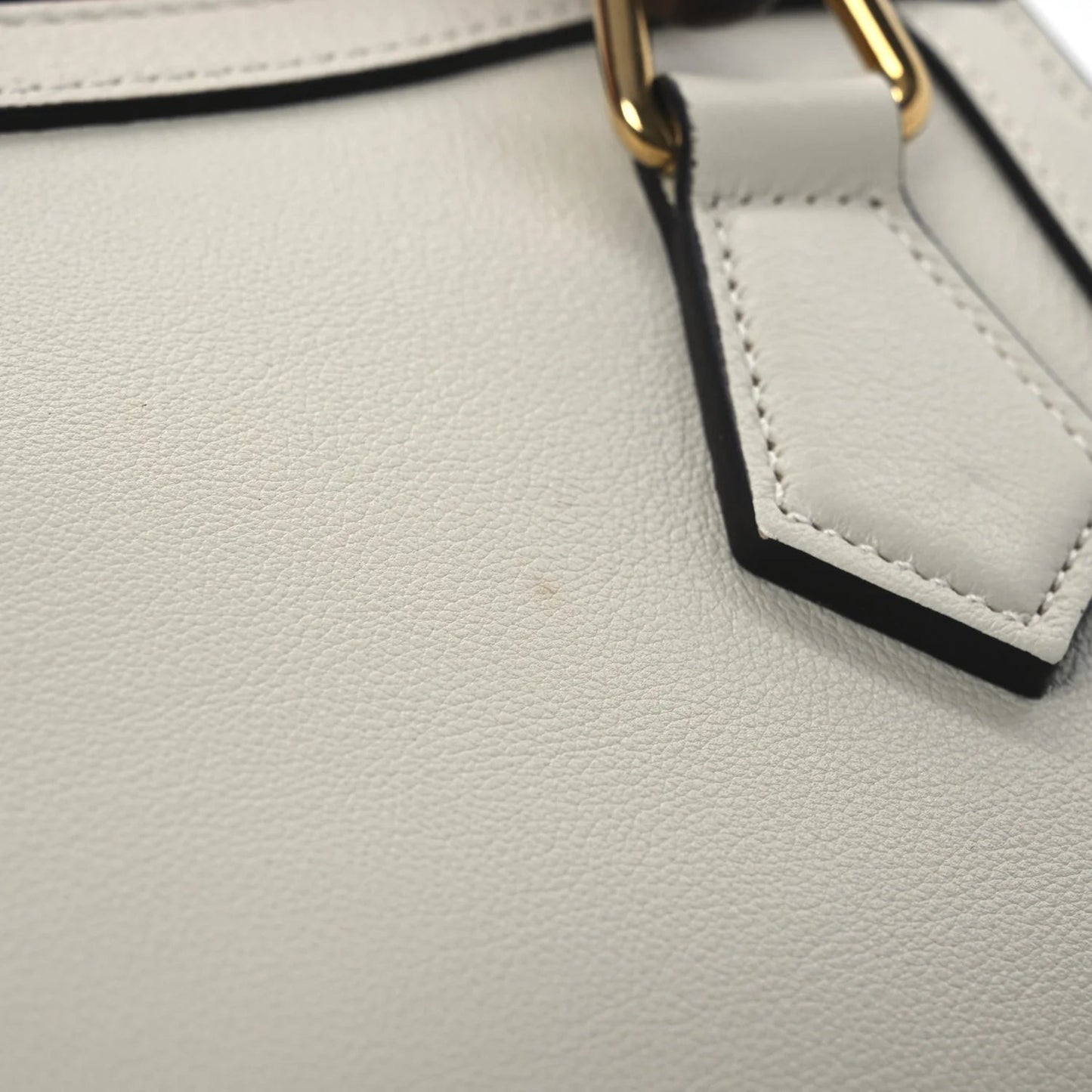 Wonka Grain Calfskin Mini Diana Tote Bag Mystic White Orange Fluo