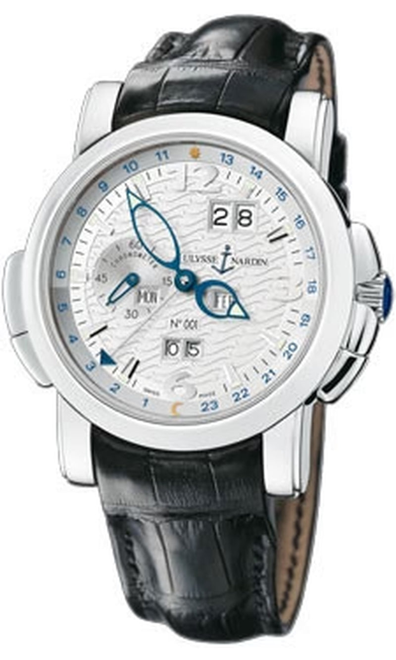 '- GMT Perpetual 42 Mm - Platinum - Leather Strap