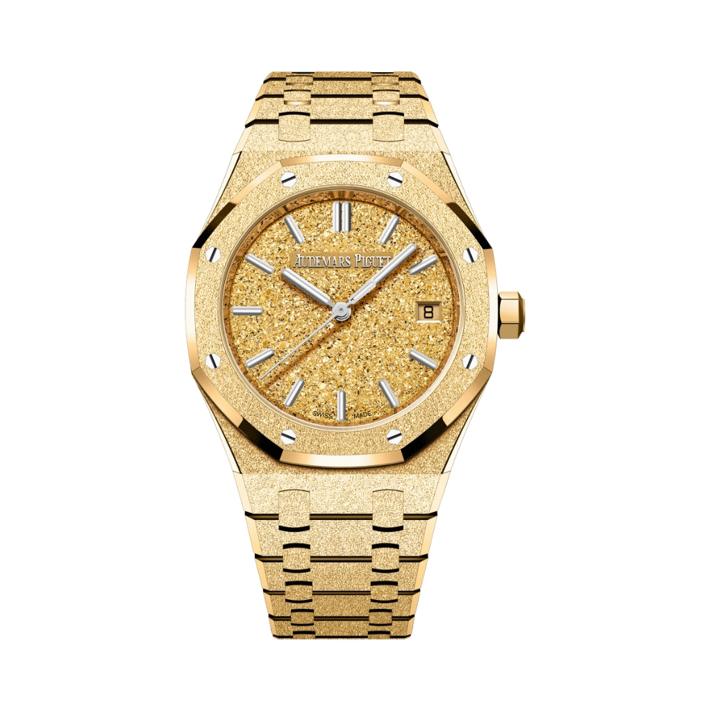 Audemars Piguet Royal Oak Frosted Gold Selfwinding 34 mm Yellow Dial 18-Carat Yellow Gold Bracelet 77450BA.GG.1361BA.01