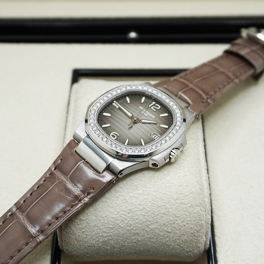Patek Philippe Nautilus Quartz 32mm 7010G-012 Grey / Brown Dial Pre-Owned