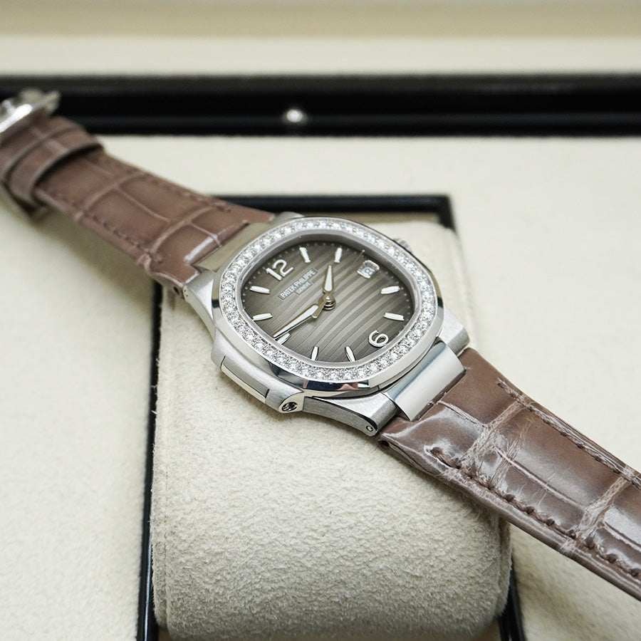 Patek Philippe Nautilus Quartz 32mm 7010G-012 Grey / Brown Dial Pre-Owned