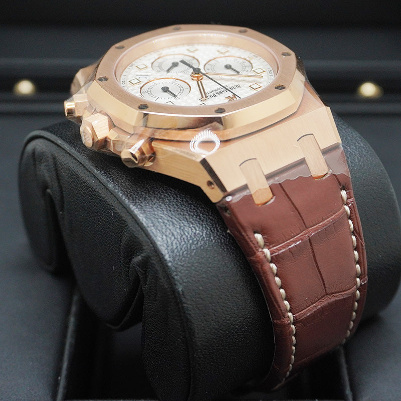 Audemars Piguet Royal Oak Chronograph 39mm Rose Gold White Dial  26022OR Pre-Owned
