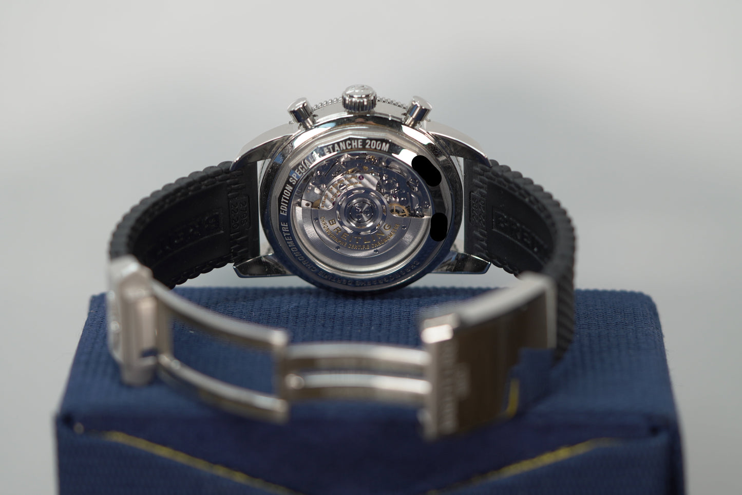 Breitling Superocean Heritage B01 Chronograph 44 mm Black And Blue Dial Stainless Steel Rubber Black Strap AB0162121C1S1