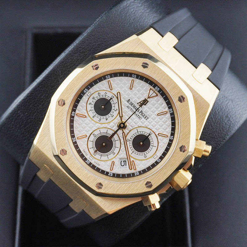 Audemars Piguet Royal Oak Chronograph 39mm Yellow Gold White Dial 26022BA Pre-Owned