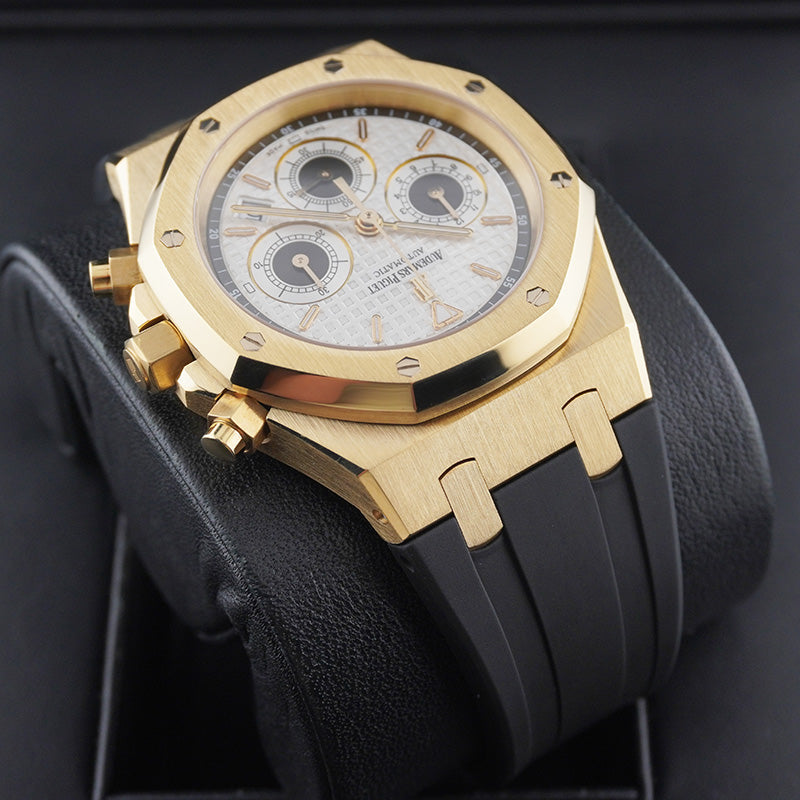 Audemars Piguet Royal Oak Chronograph 39mm Yellow Gold White Dial 26022BA Pre-Owned