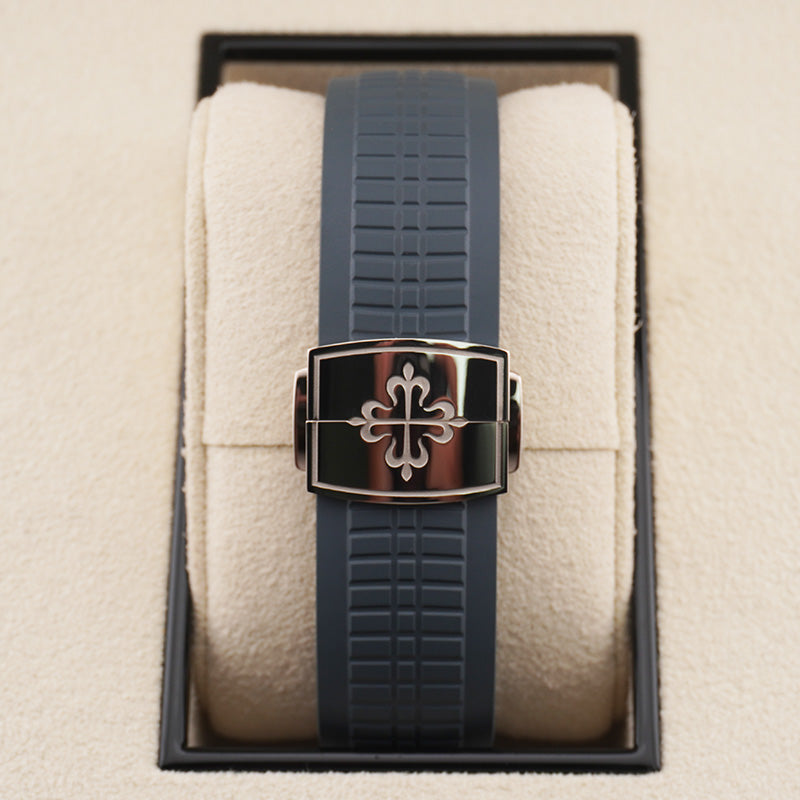 Patek Philippe Aquanaut White Gold Travel Time Baby Blue Dial 5164G-001