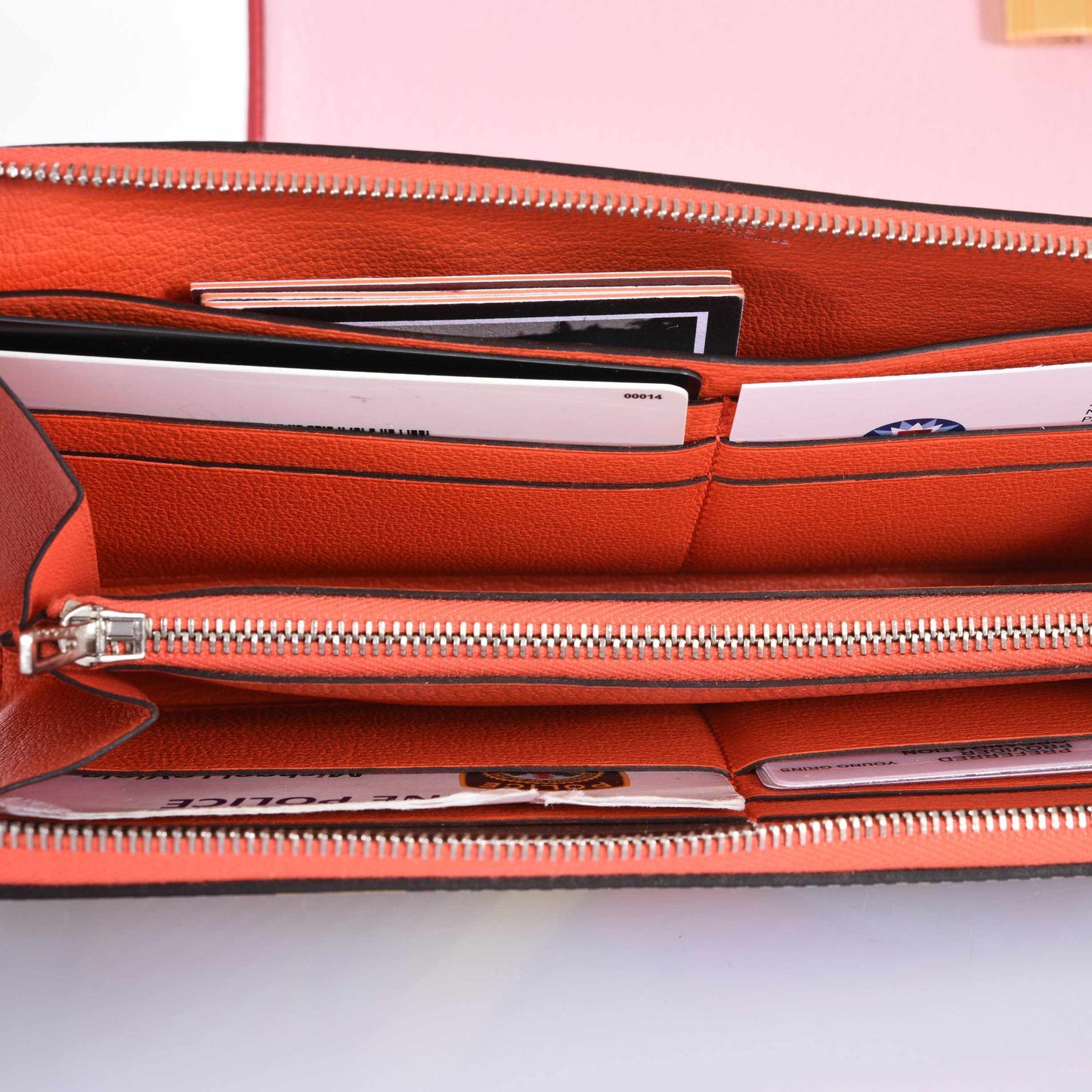 Hermès Azap Long Pegasus Pop Orange Swift Zip Around Wallet