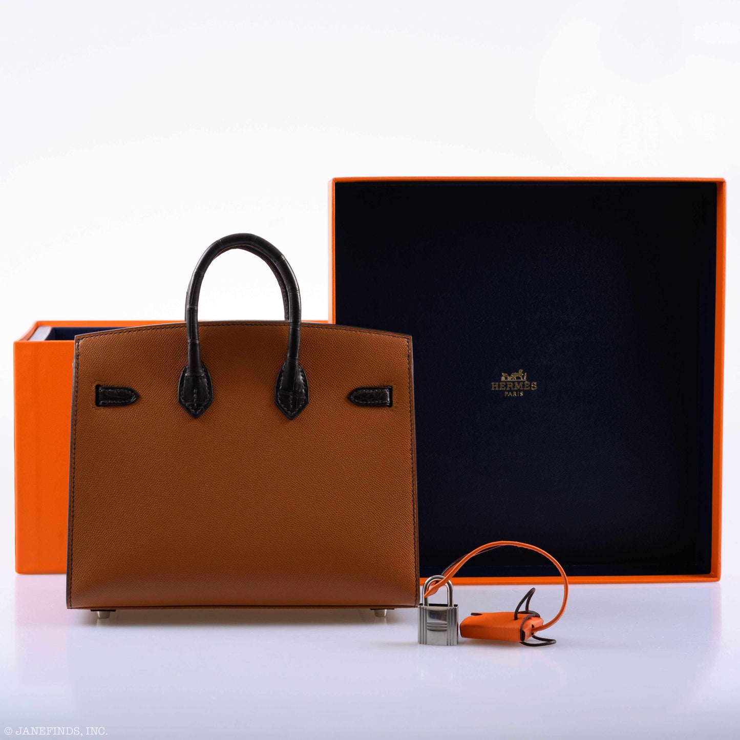 Hermès Birkin 20 Faubourg Sellier Gold Madame and Ebene Matte Alligator Palladium Hardware