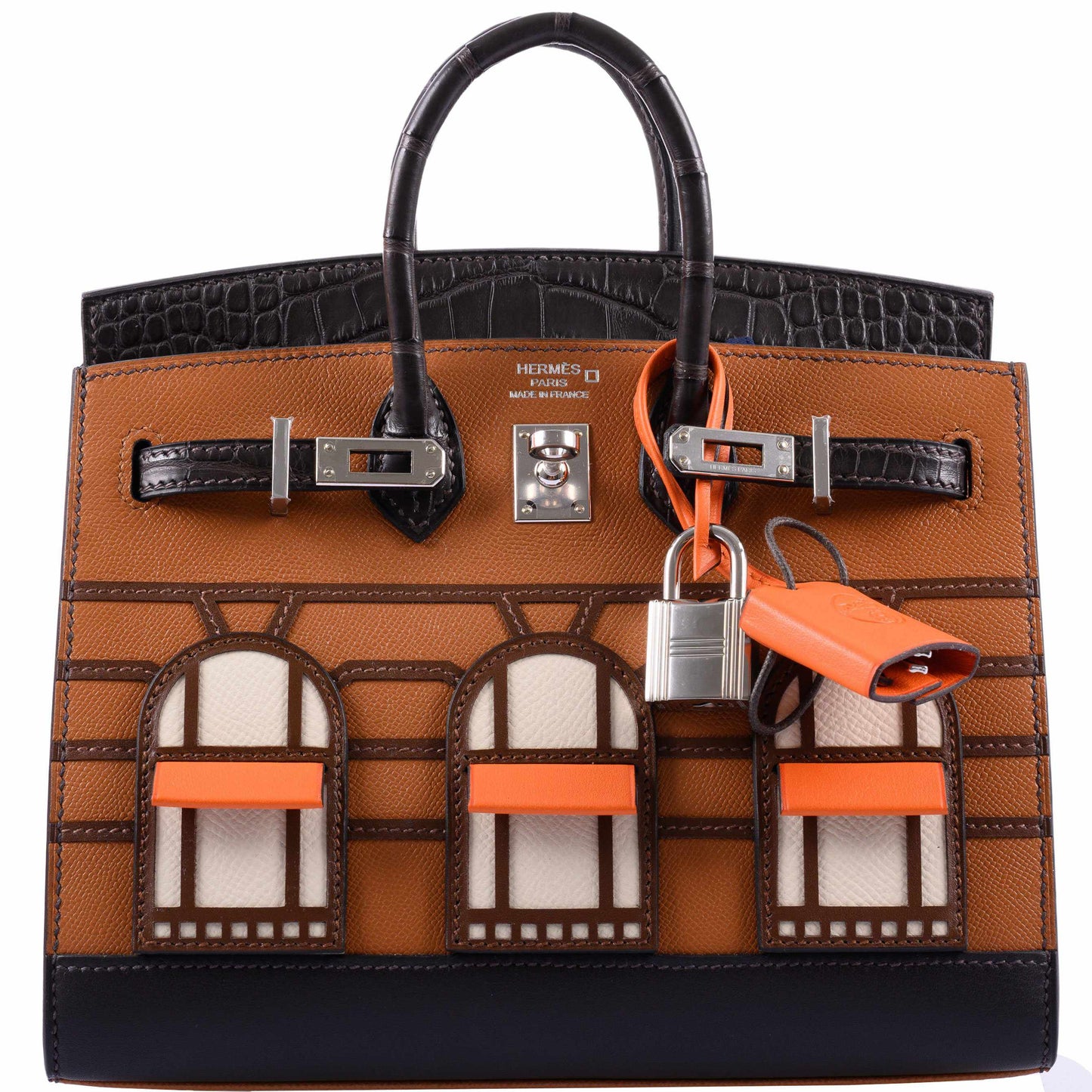 Hermès Birkin 20 Faubourg Sellier Gold Madame and Ebene Matte Alligator Palladium Hardware