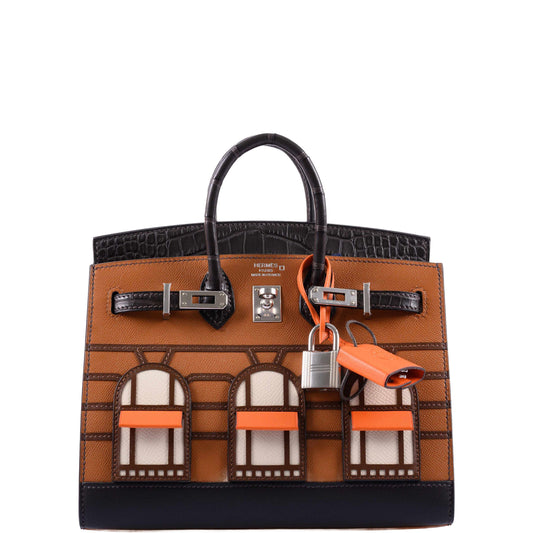 Hermès Birkin 20 Faubourg Sellier Gold Madame and Ebene Matte Alligator Palladium Hardware