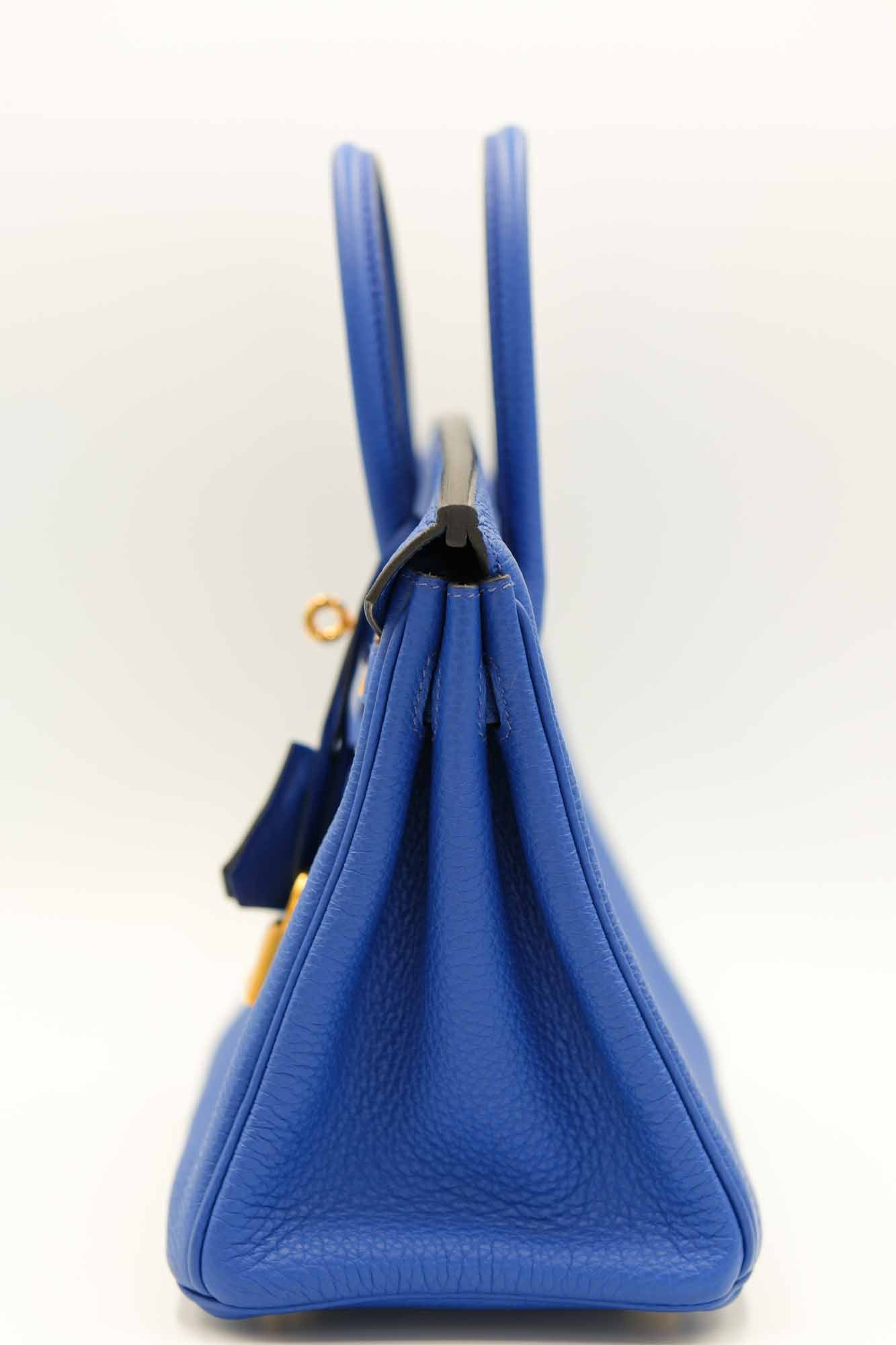 Hermès Birkin 25 Bleu Royal Clemence Gold Hardware