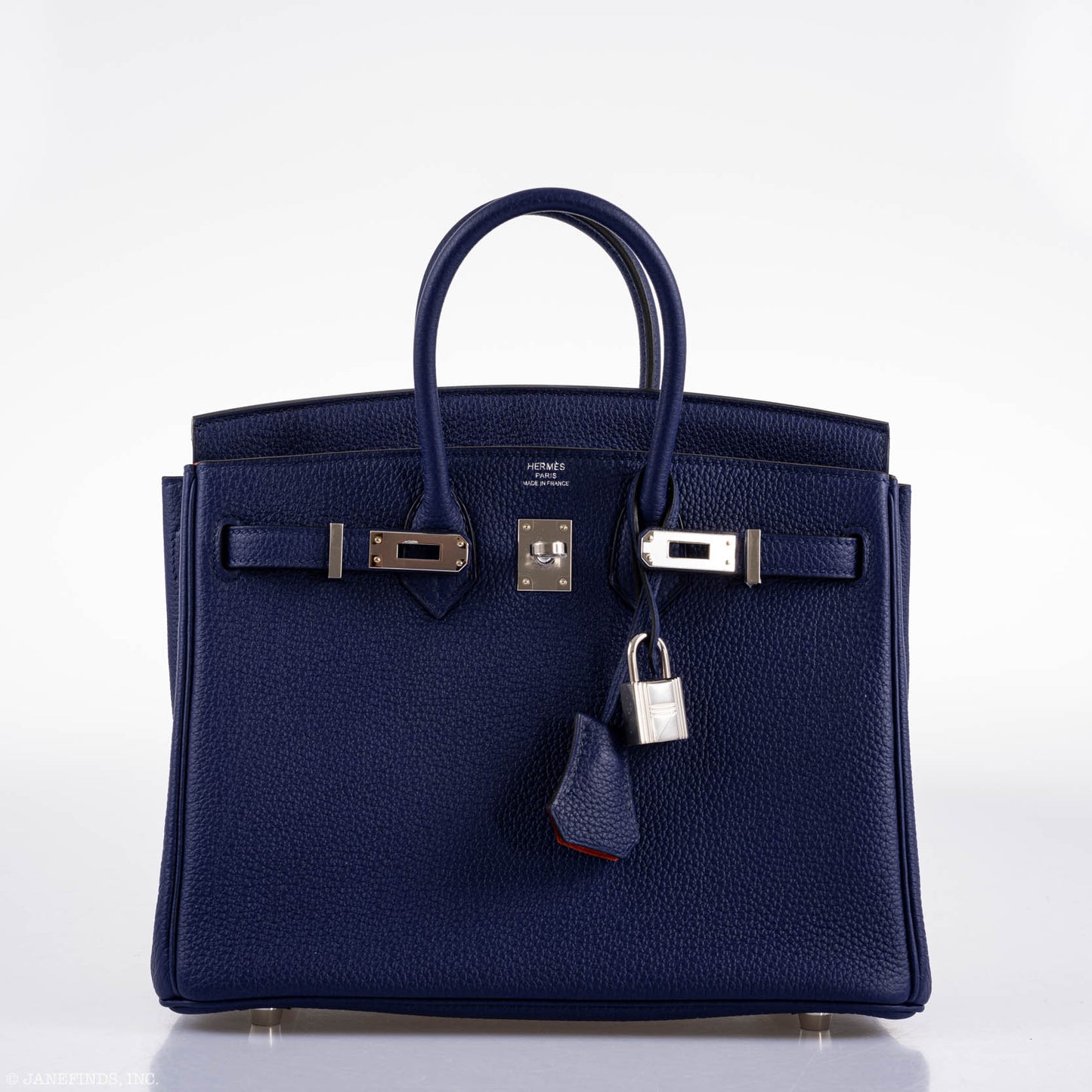 Hermès Birkin 25 Verso Blue Encre Togo & Orange H with Palladium Hardware - 2020, Y