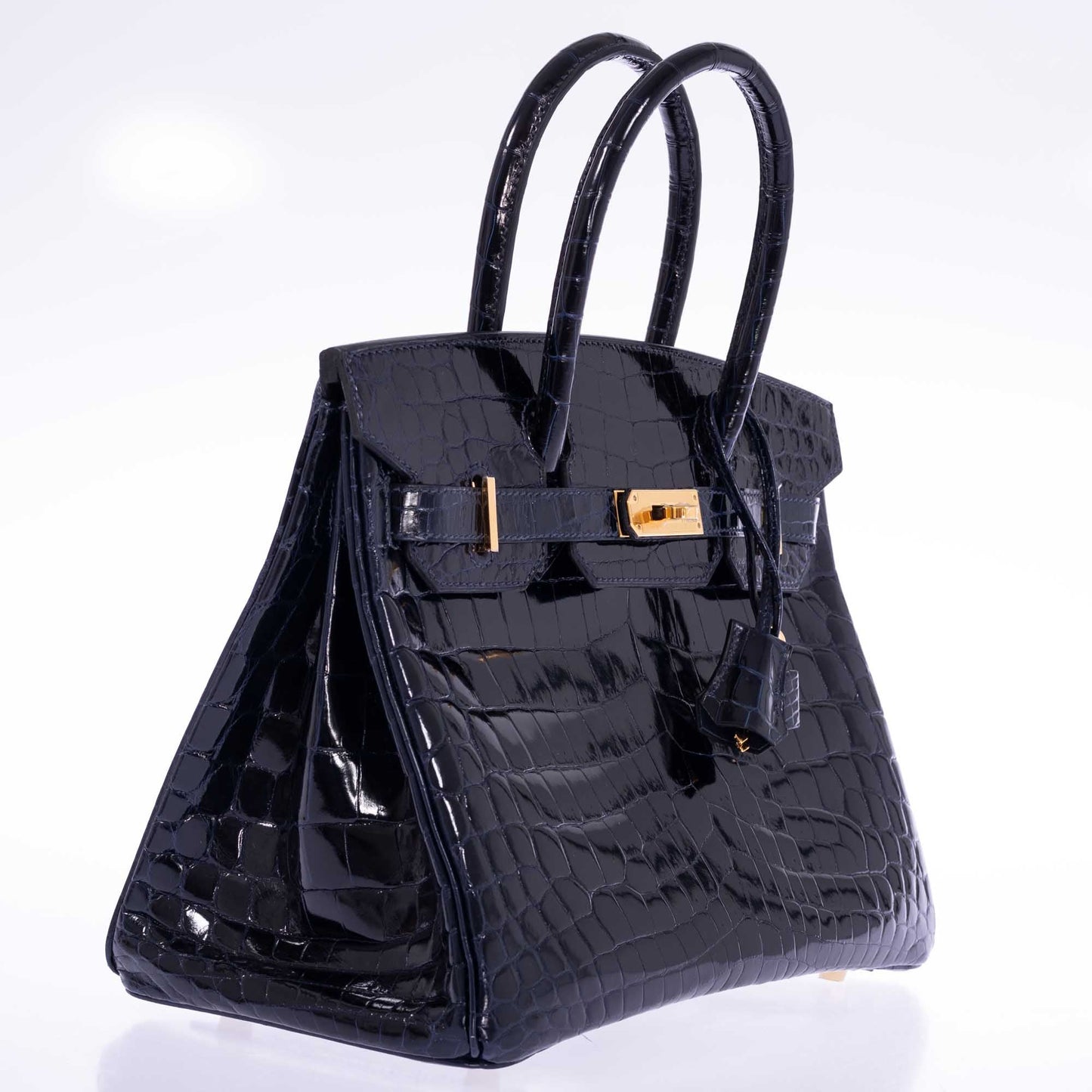 Hermès Birkin 30 Bleu Marine Shiny Niloticus Crocodile Gold Hardware