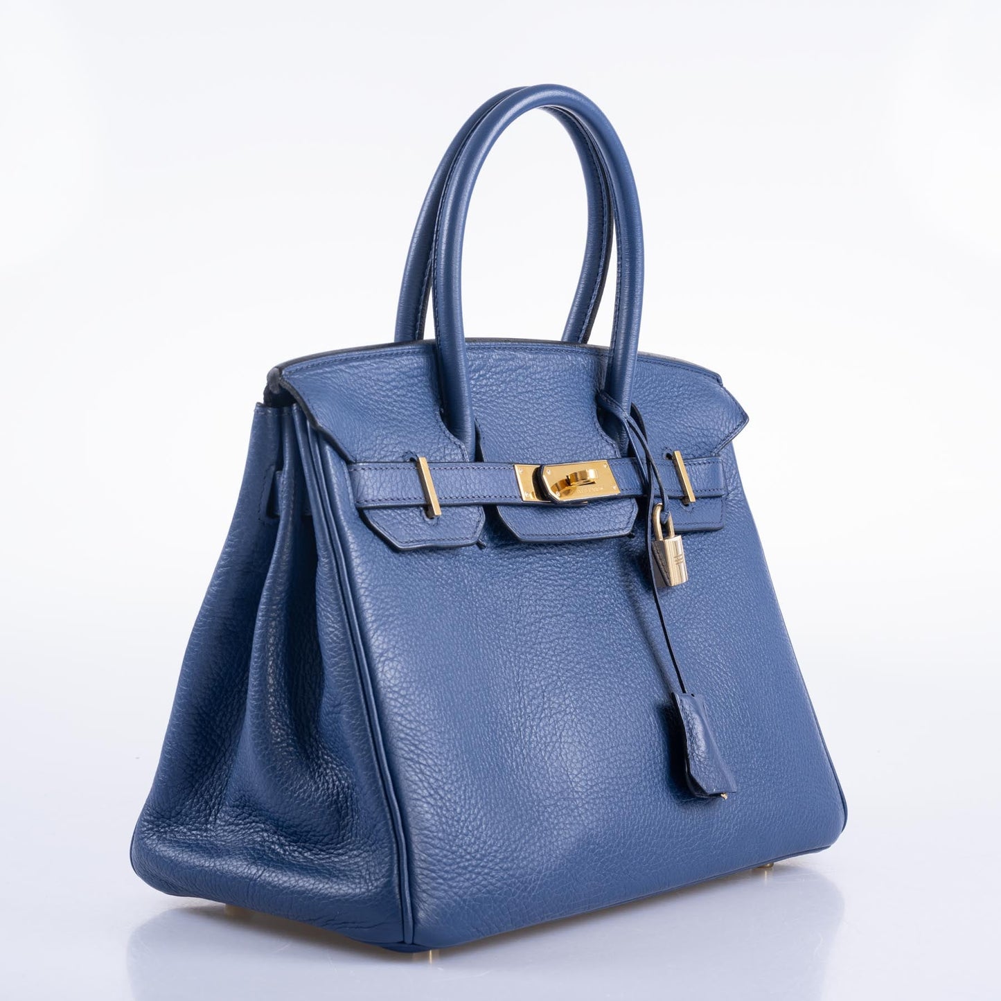 Hermès Birkin 30 Blue De Galice Clemence with Gold Hardware