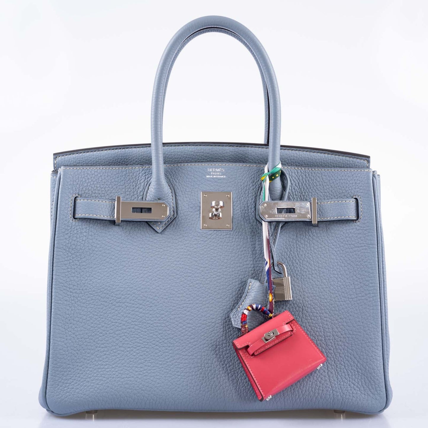 Hermès Birkin 30 Blue Saint Cyr Clemence Palladium Hardware