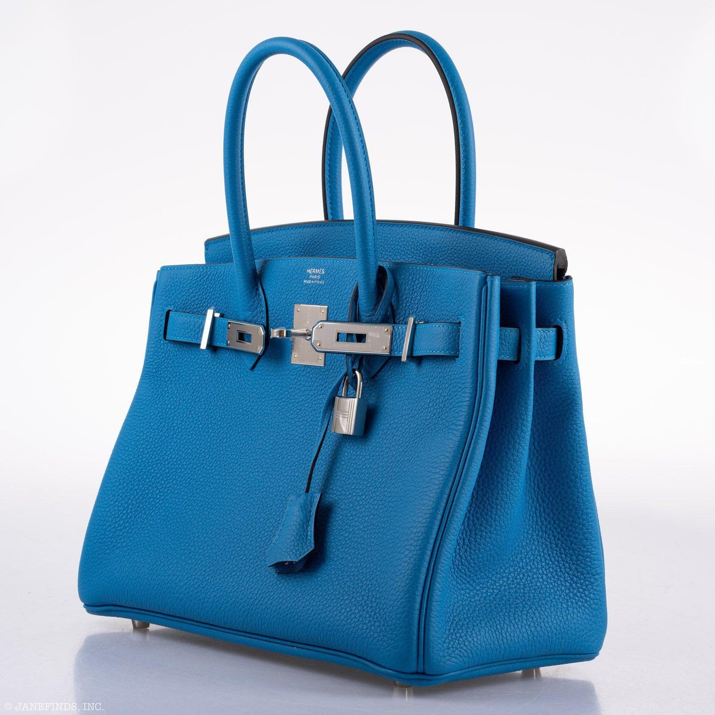 Hermès Birkin 30 Blue Zanzibar Togo with Palladium Hardware - 2020, Y