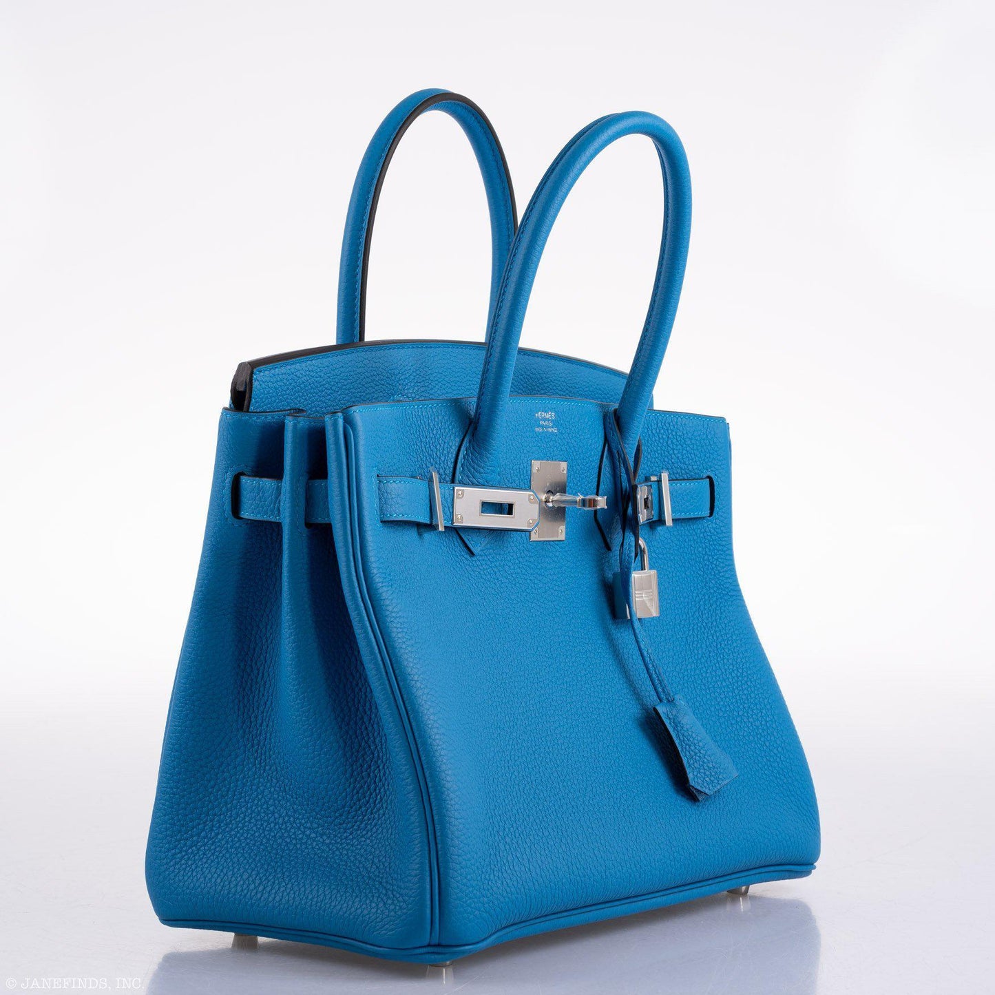 Hermès Birkin 30 Blue Zanzibar Togo with Palladium Hardware - 2020, Y
