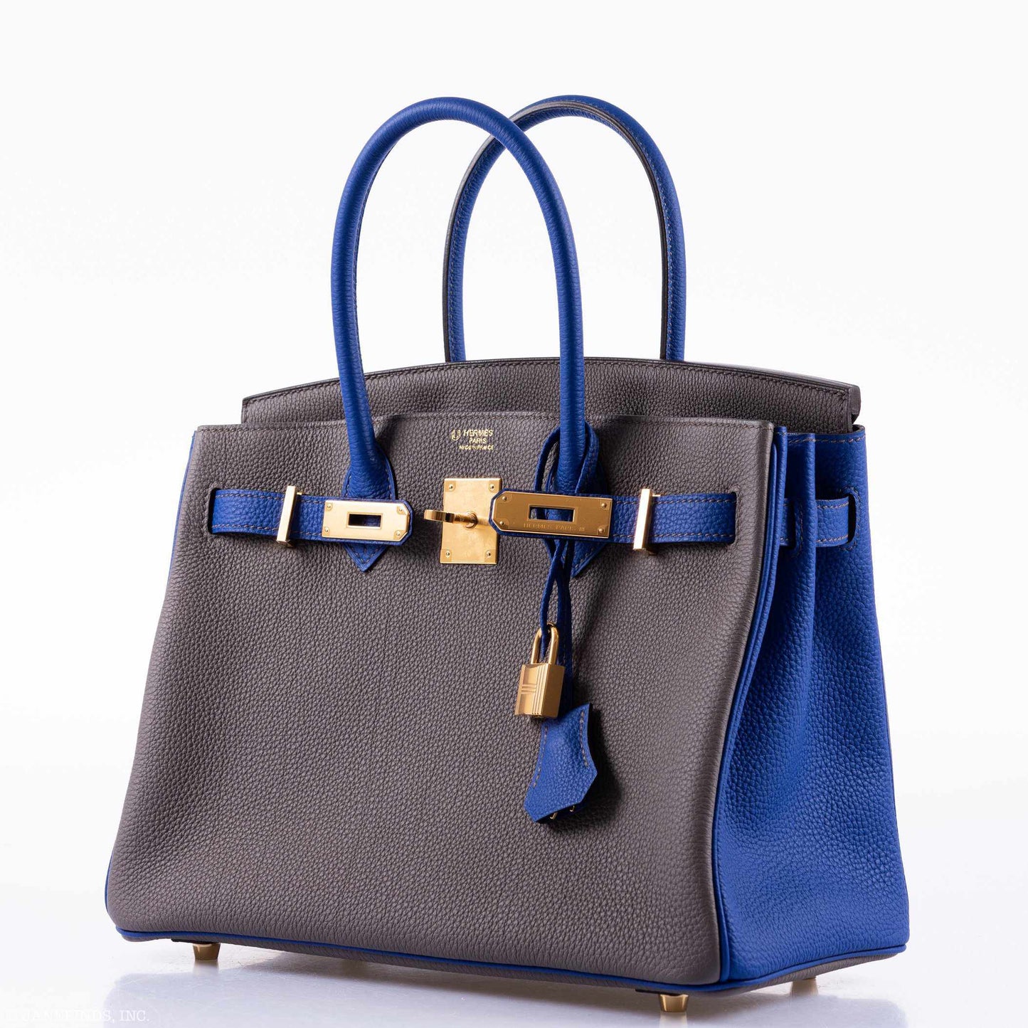 Hermès Birkin 30 HSS Etain And Blue Electric Togo Gold Hardware