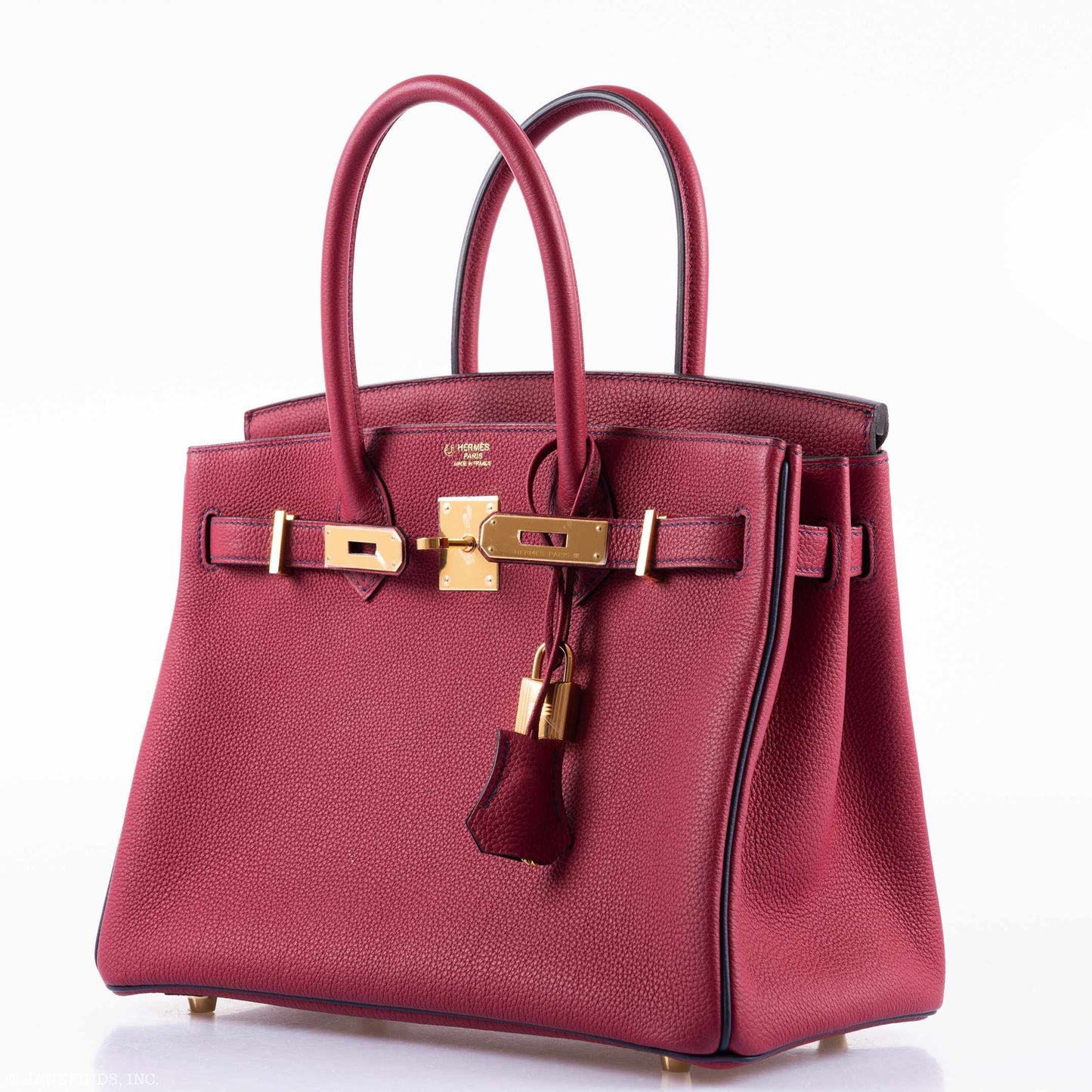 Hermès Birkin 30 HSS Rouge Grenat And Blue Nuit Togo Gold Hardware