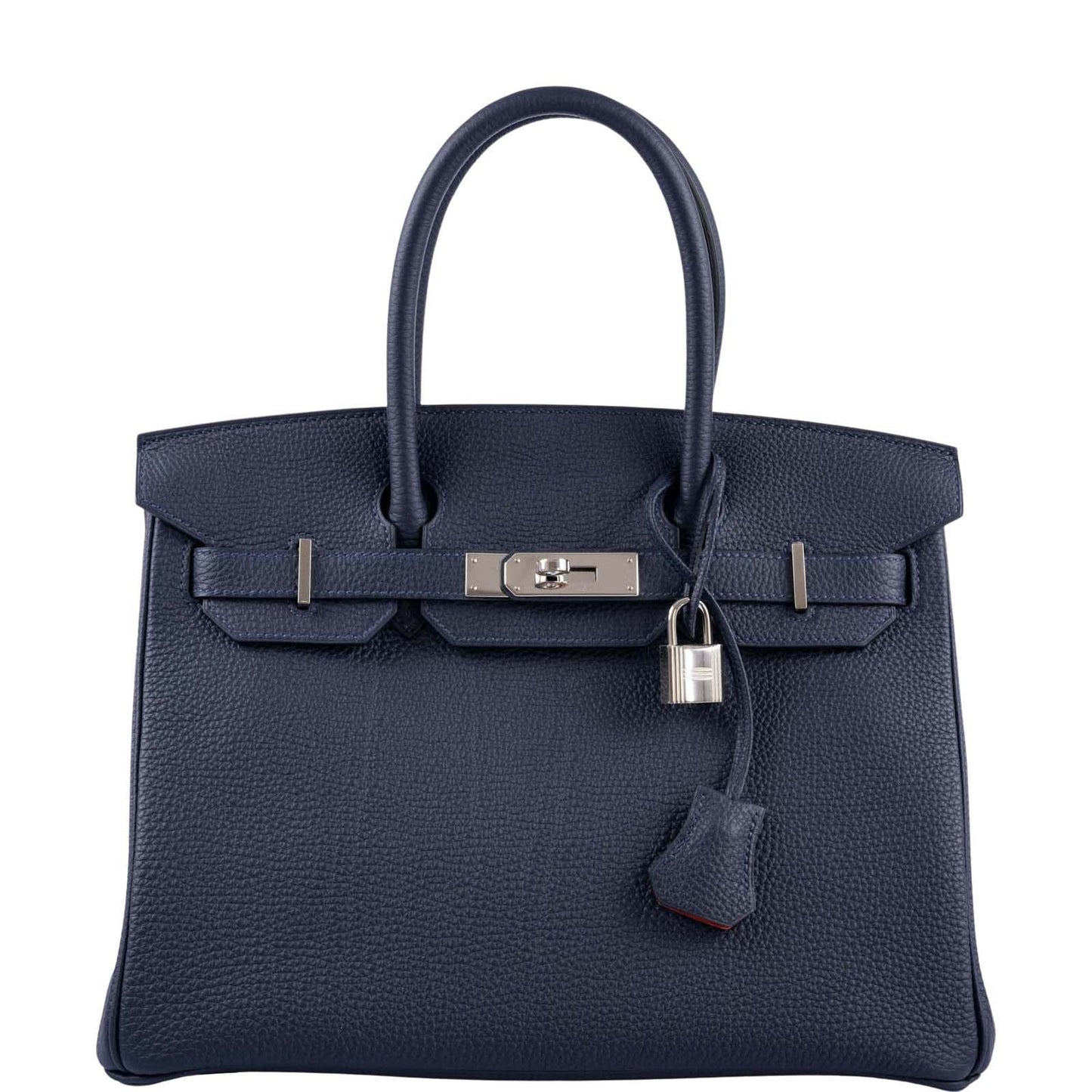 Hermès Birkin 30 Verso Blue Nuit and Orange Poppy Togo Palladium Hardware